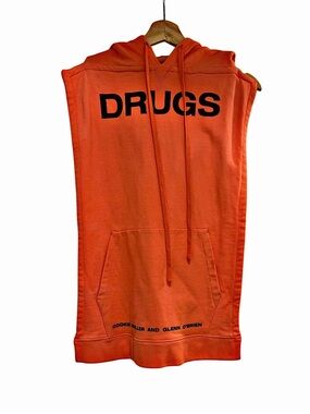 Authentic Raf Simons 18 AW Drugs Sleeveless Hoodie